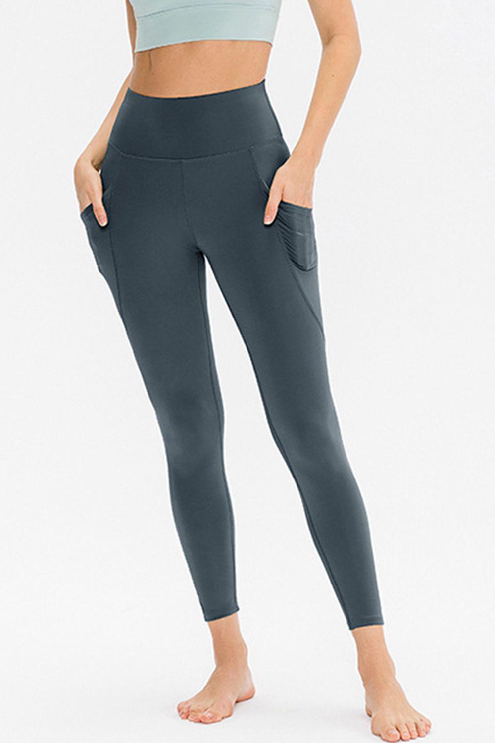Slim Fit Long Active Leggings with Pockets BLUE ZONE PLANET
