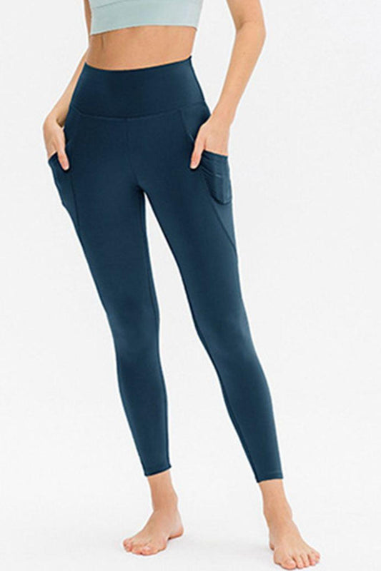 Slim Fit Long Active Leggings with Pockets BLUE ZONE PLANET