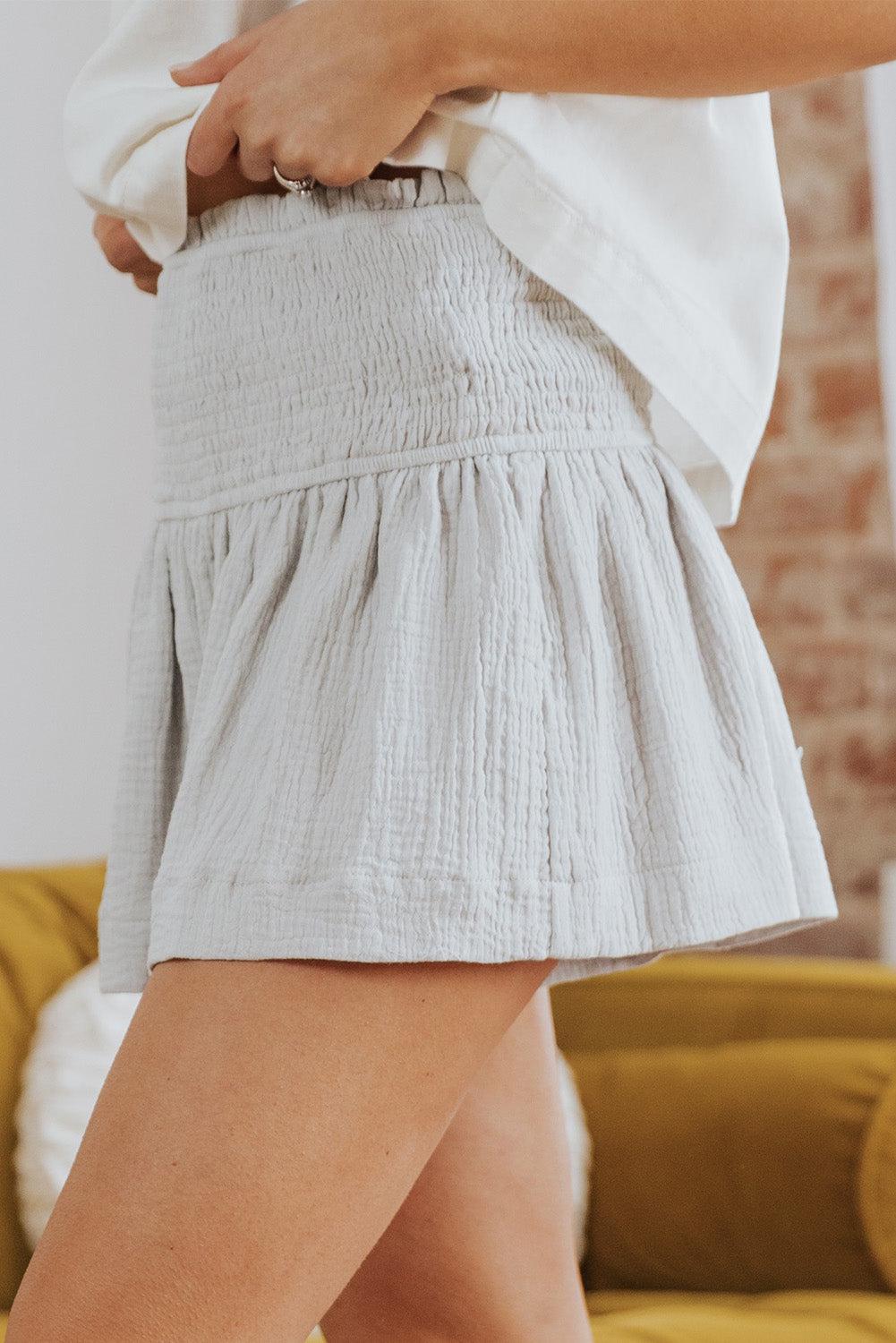 Smocked Waist Culotte Shorts BLUE ZONE PLANET