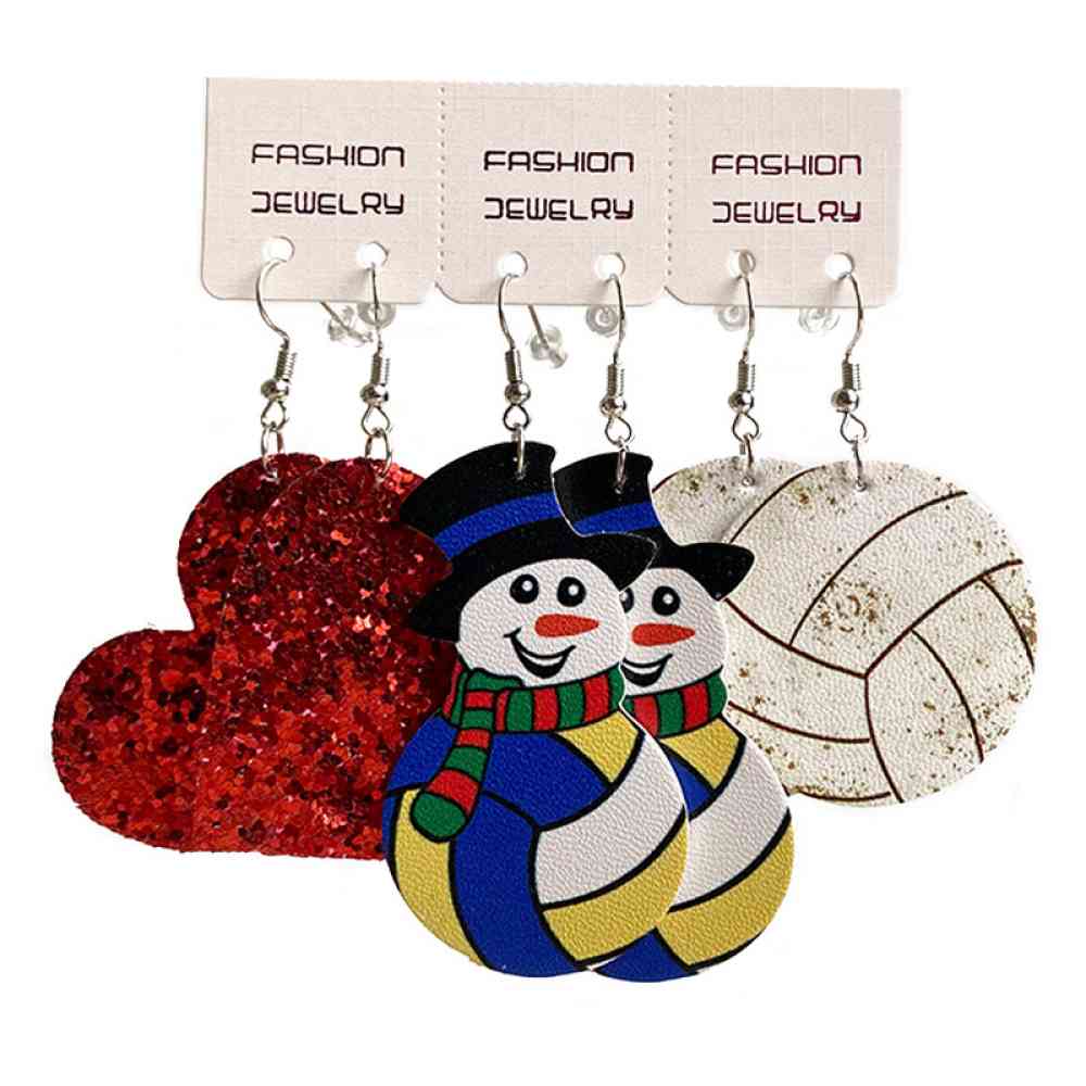 Snowman, Ball, and Heart Earrings Set BLUE ZONE PLANET