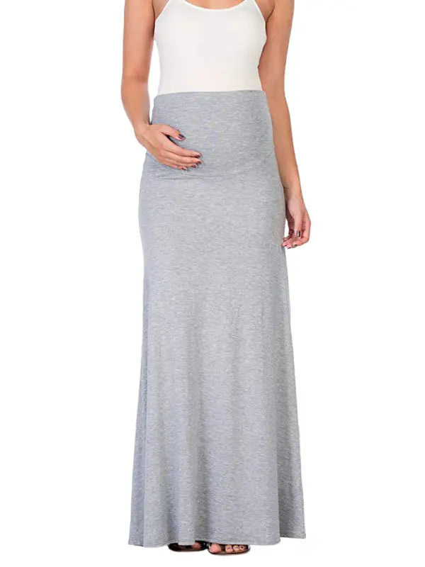 Solid color maternity wear tummy support half-length skirt kakaclo