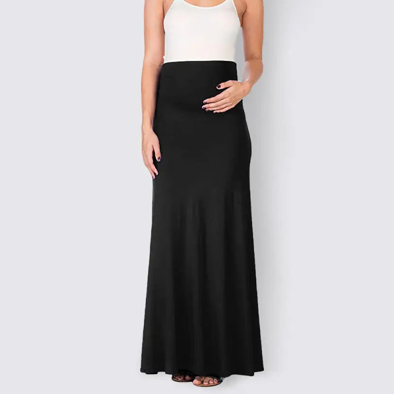 Solid color maternity wear tummy support half-length skirt kakaclo