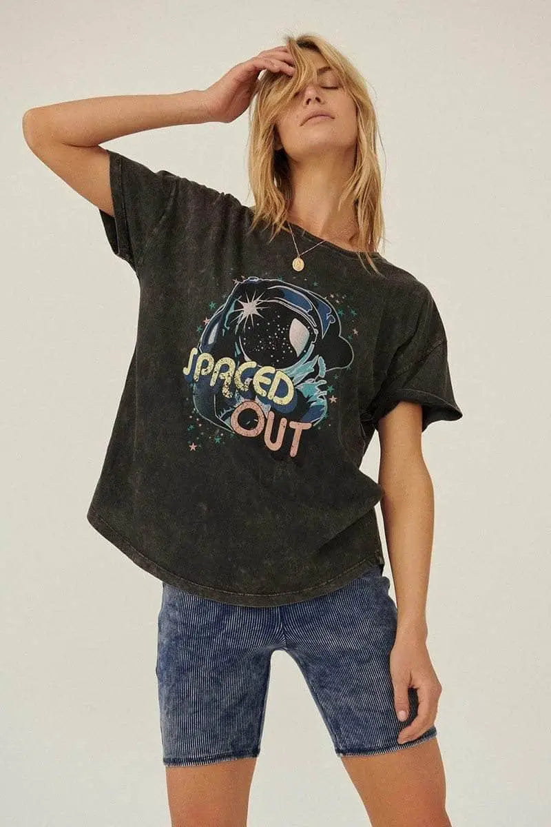 Spaced Out Graphic T-shirt Blue Zone Planet