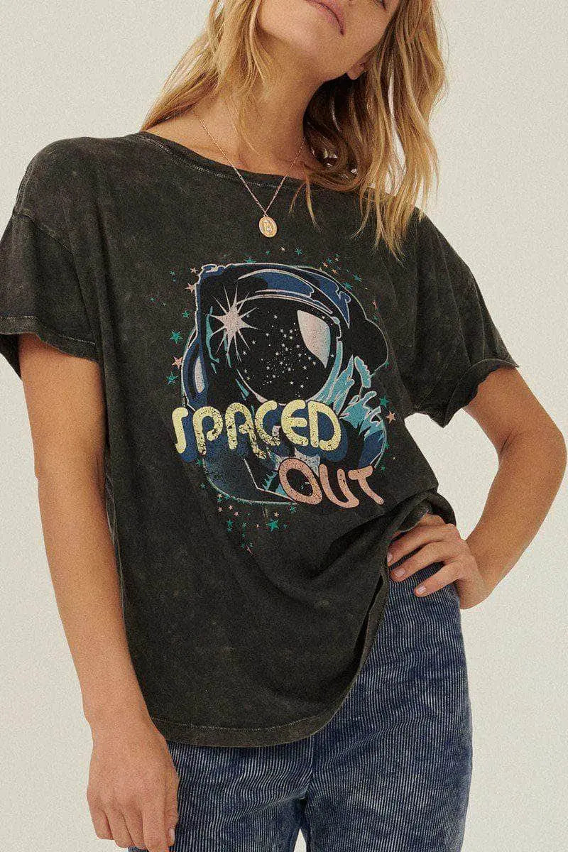 Spaced Out Graphic T-shirt Blue Zone Planet