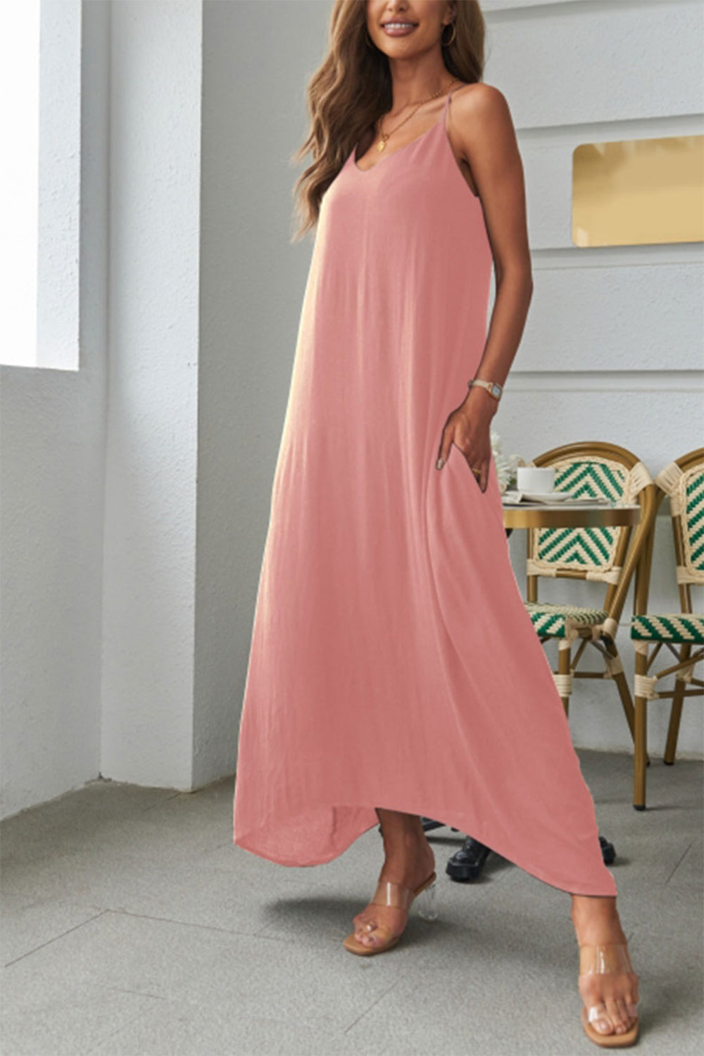 Spaghetti Strap Maxi Dress-TOPS / DRESSES-[Adult]-[Female]-2022 Online Blue Zone Planet