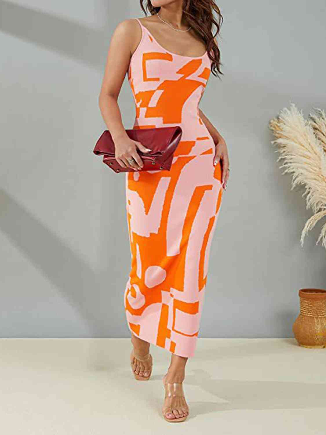 Spaghetti Strap Maxi Sweater Dress - Blue Zone Planet Orange / S by Blue Zone Planet Spaghetti Strap Maxi Sweater Dress - Blue Zone Planet Orange / S by Blue Zone Planet