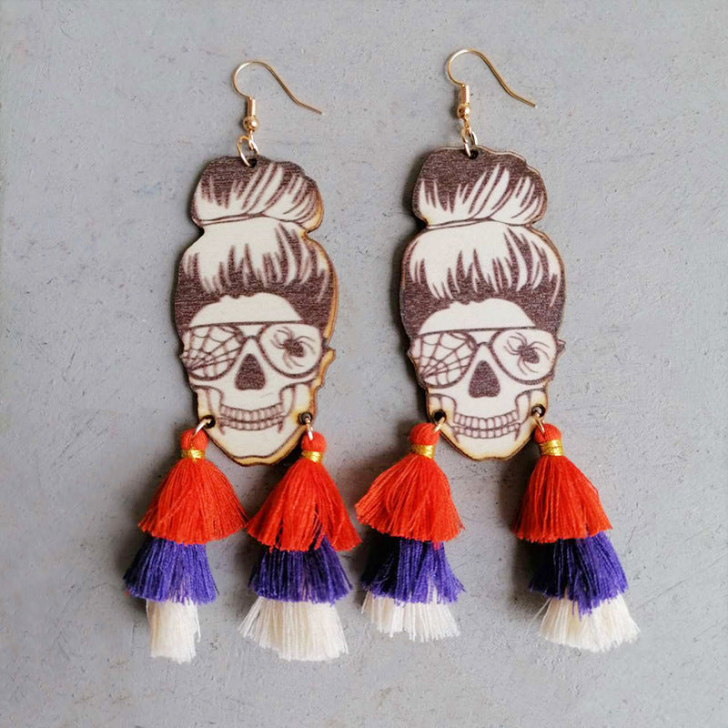 Spider Grandma Tassel Detail Dangle Earrings BLUE ZONE PLANET