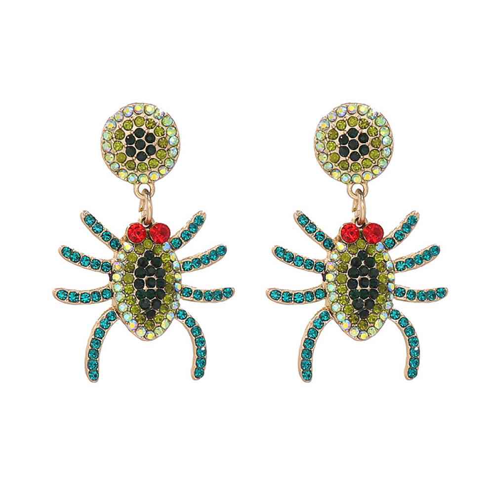 Spider Rhinestone Alloy Earrings BLUE ZONE PLANET