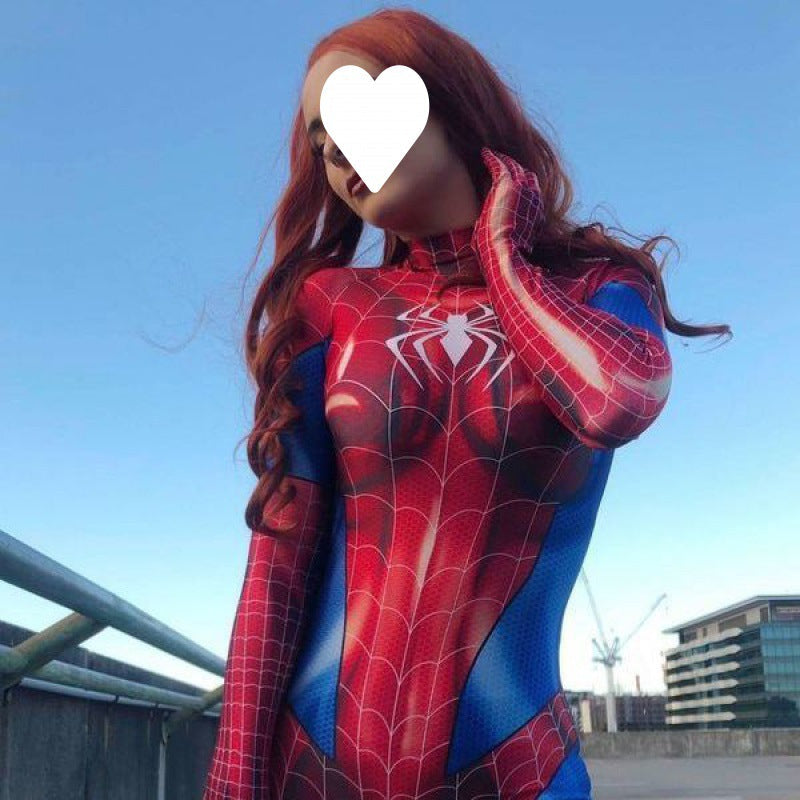 Spiderman costume Costume Party tights Adult one-piece suit Adult Halloween costume female crazy costume Hypersku