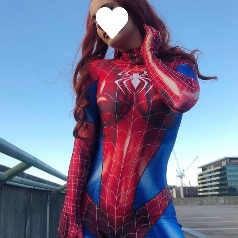 Spiderman costume Costume Party tights Adult one-piece suit Adult Halloween costume female crazy costume Hypersku