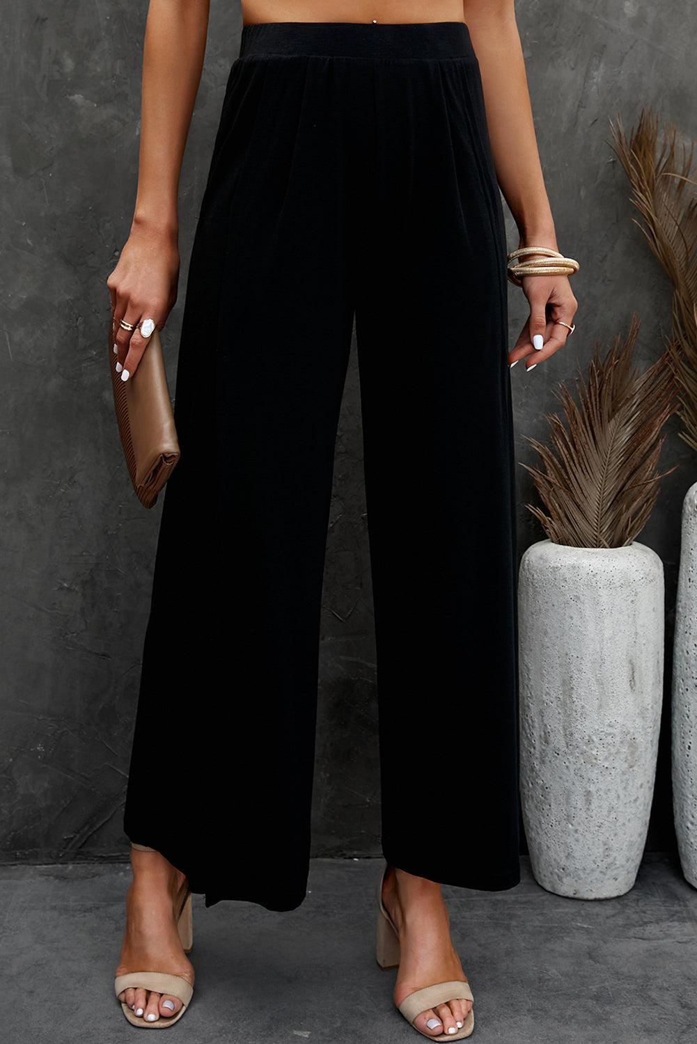 Split Wide Leg Pants BLUE ZONE PLANET