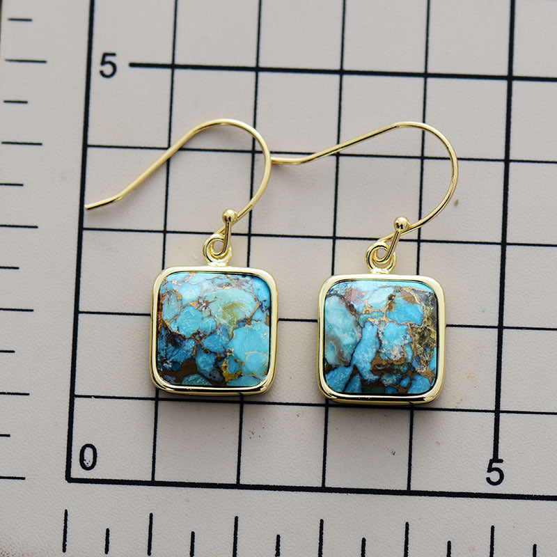 Square Copper Drop Earrings BLUE ZONE PLANET