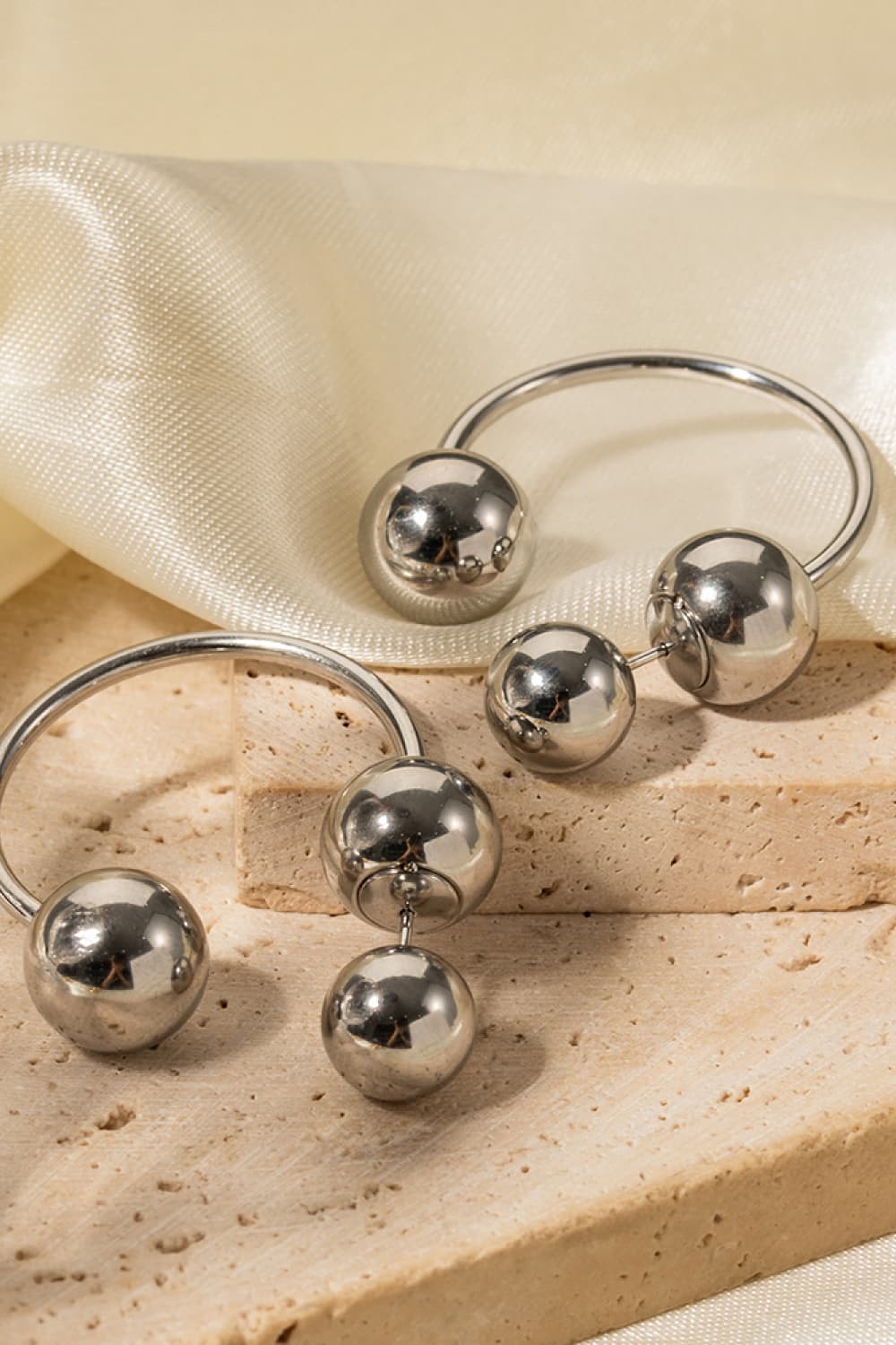 Stainless Steel Ball Earrings BLUE ZONE PLANET