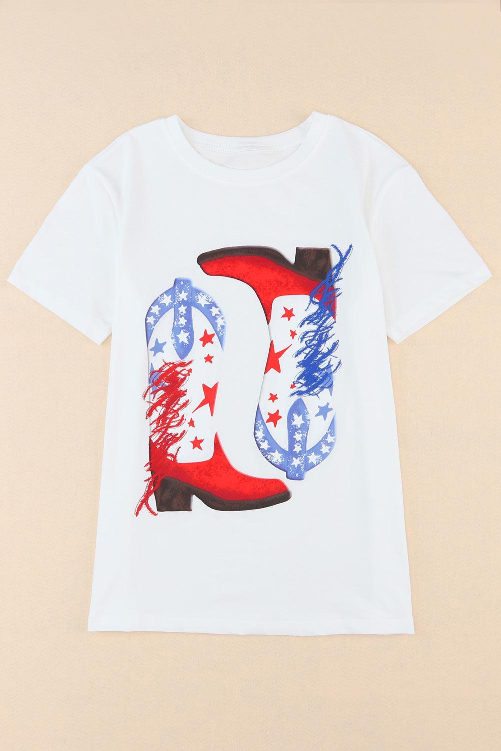 Star Cowboy Boots Graphic Tee BLUE ZONE PLANET