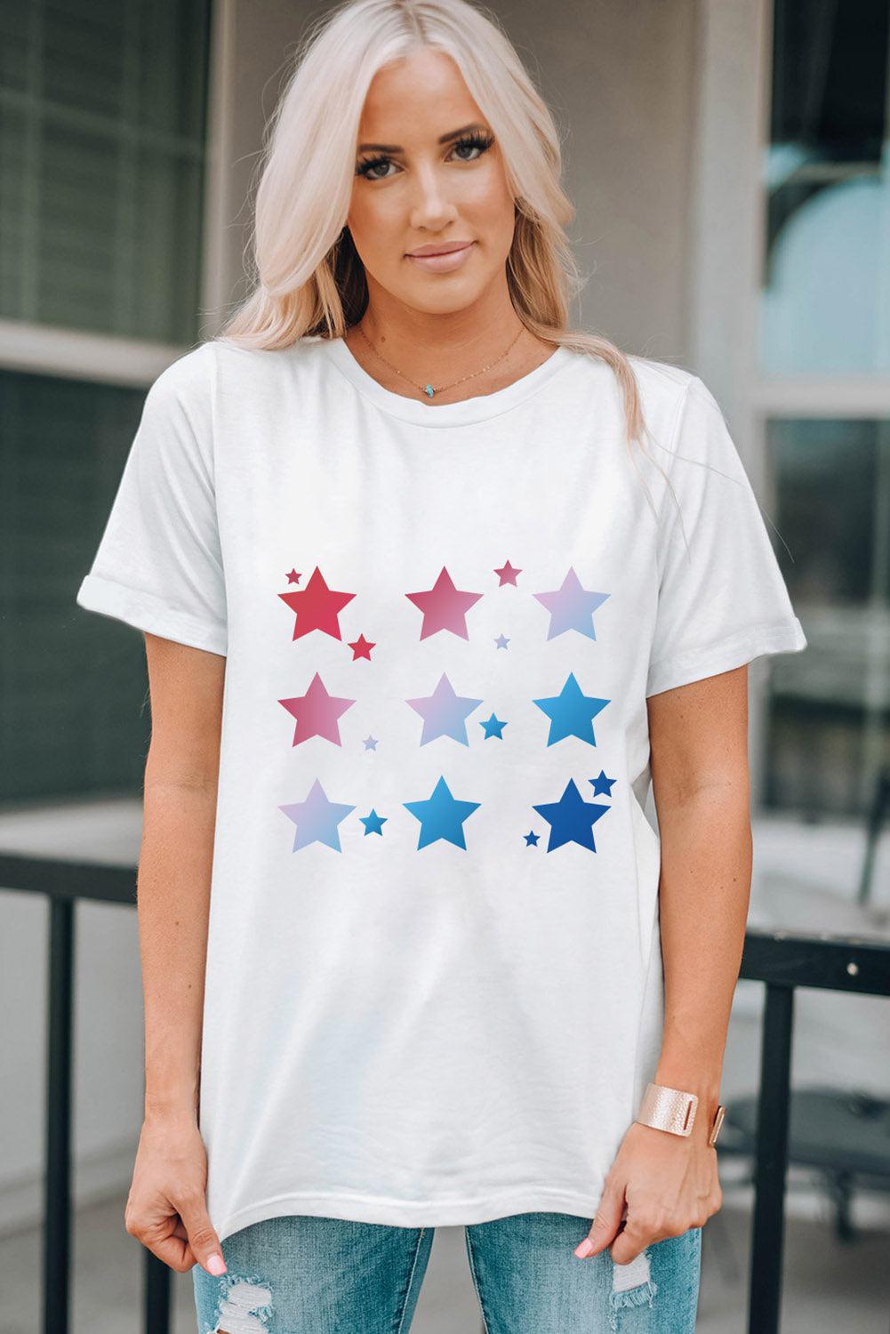 Star Graphic Round Neck Tee BLUE ZONE PLANET