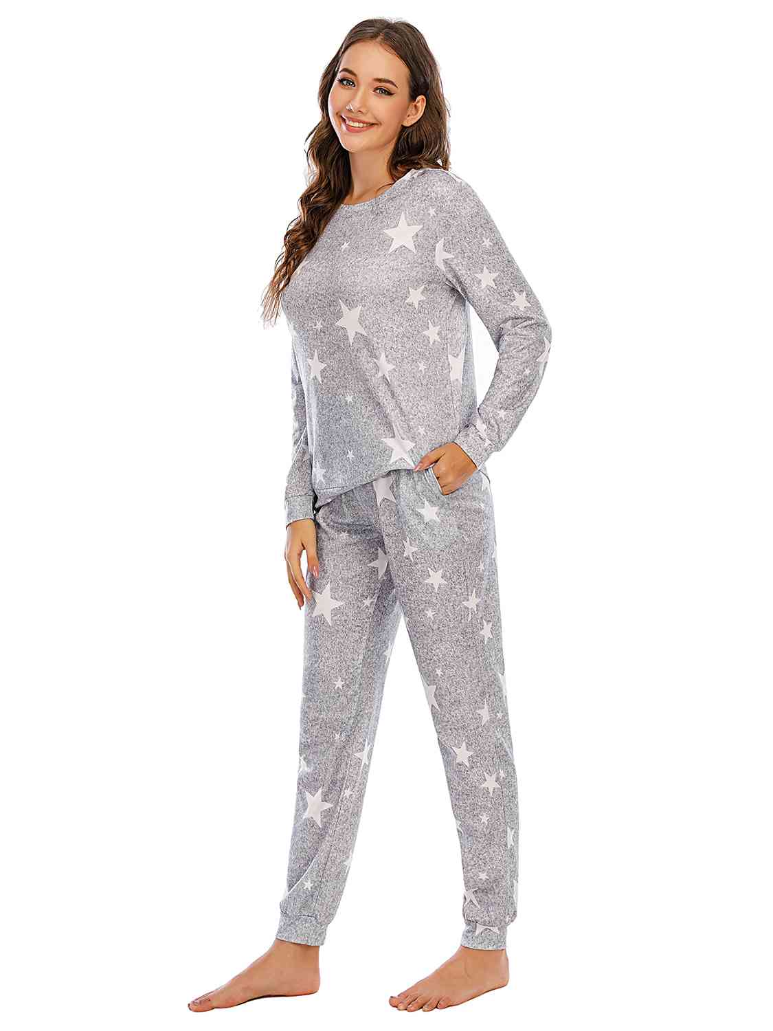 Star Top and Pants Lounge Set BLUE ZONE PLANET