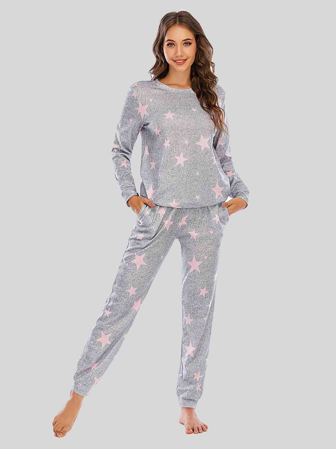 Star Top and Pants Lounge Set BLUE ZONE PLANET