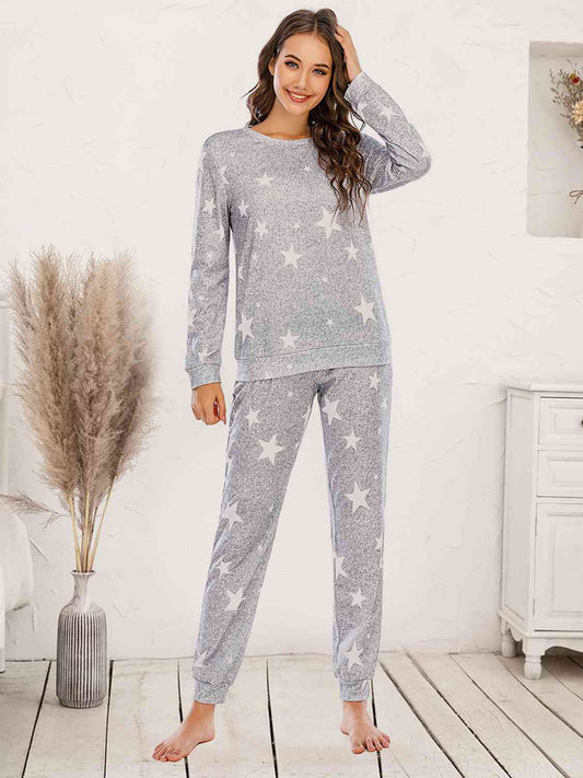 Star Top and Pants Lounge Set BLUE ZONE PLANET