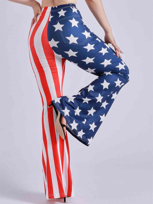 Star and Striped Flare Leg Pants-TOPS / DRESSES-[Adult]-[Female]-Multicolor-S-2022 Online Blue Zone Planet