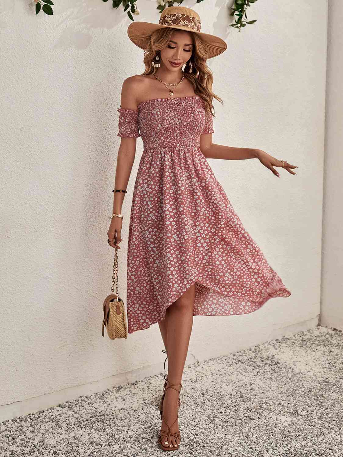 Straight top floral dresses