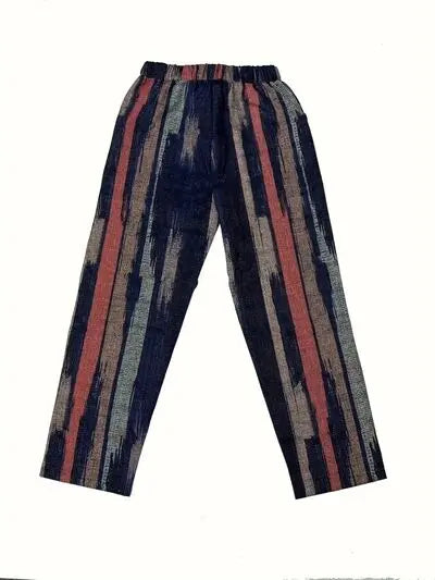 Striped Pocketed Elastic Waist Pants Trendsi