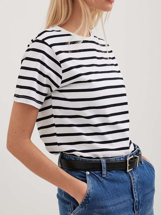 Striped Short Sleeve T-Shirt BLUE ZONE PLANET