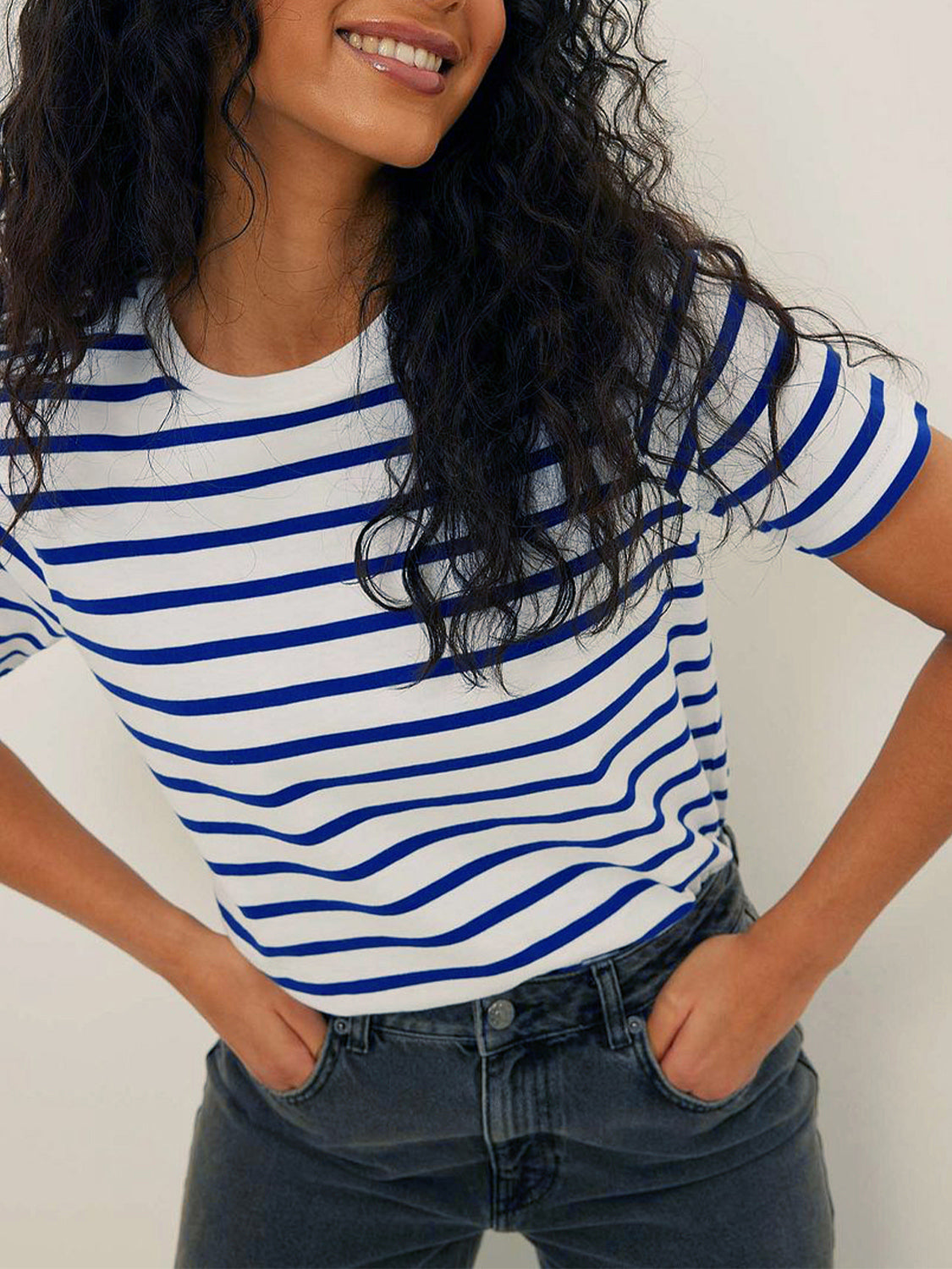 Striped Short Sleeve T-Shirt BLUE ZONE PLANET