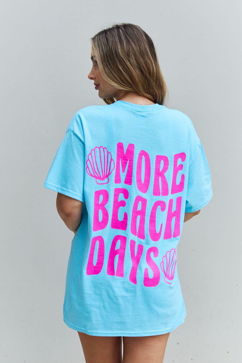 Sweet Claire "More Beach Days" Oversized Graphic T-Shirt BLUE ZONE PLANET