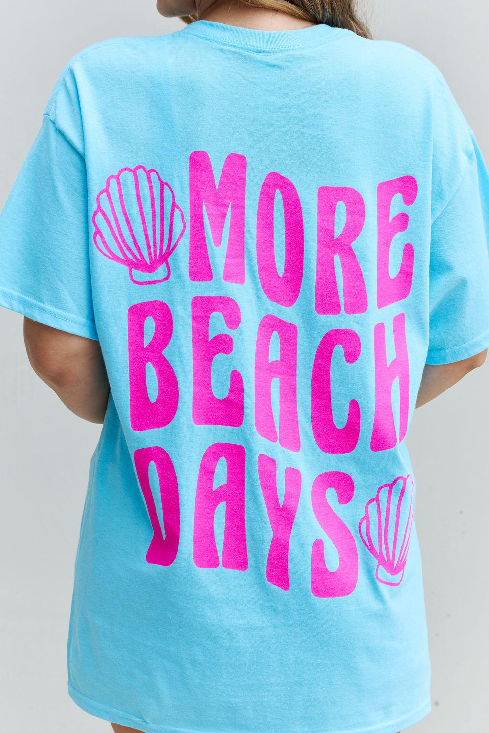 Sweet Claire "More Beach Days" Oversized Graphic T-Shirt BLUE ZONE PLANET