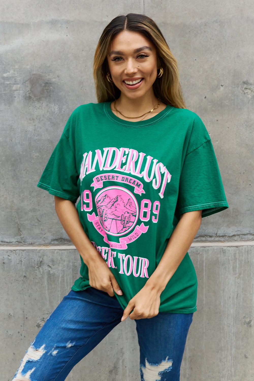 Sweet Claire "Wanderlust" Graphic T-Shirt BLUE ZONE PLANET