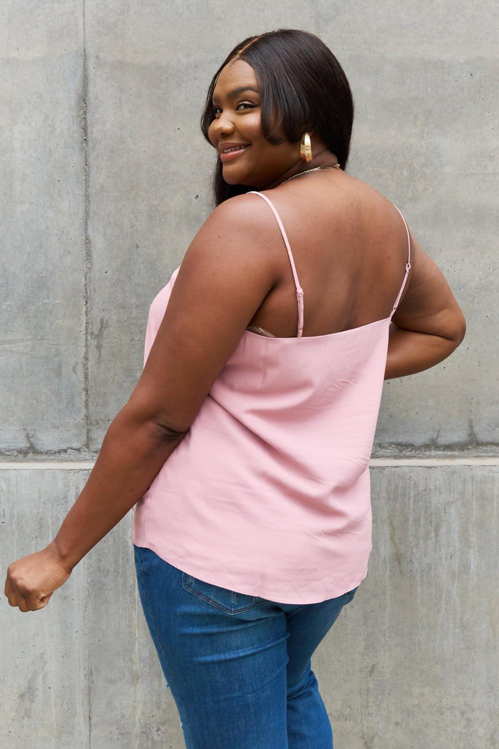 Sweet Lovely By Jen Full Size Scalloped Cami in Rosewood BLUE ZONE PLANET