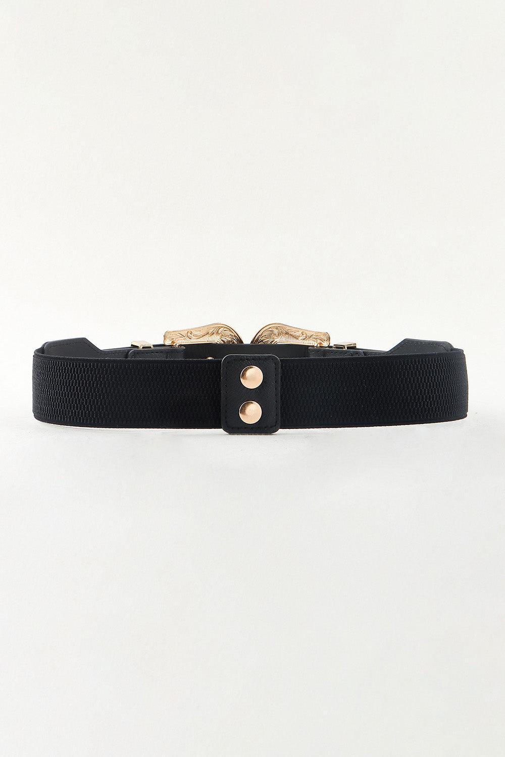 Symmetrical Zinc Alloy Buckle PU Leather Belt BLUE ZONE PLANET