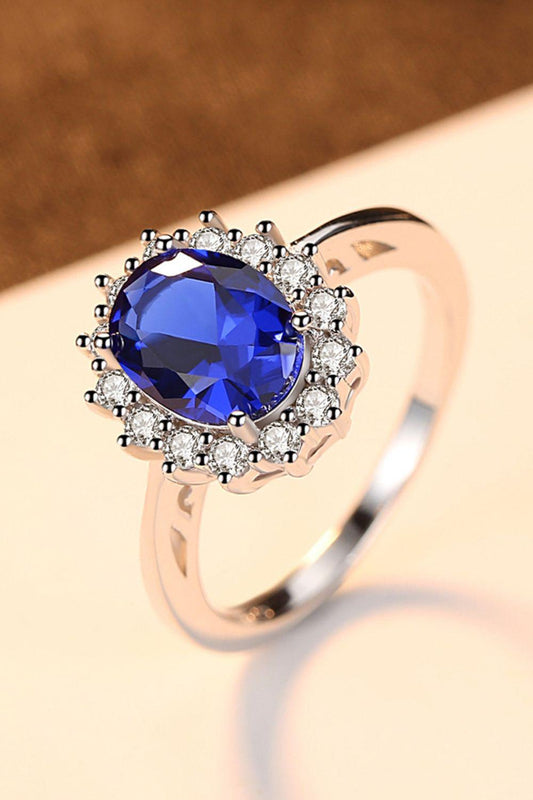 Synthetic Sapphire 925 Sterling Silver Ring BLUE ZONE PLANET