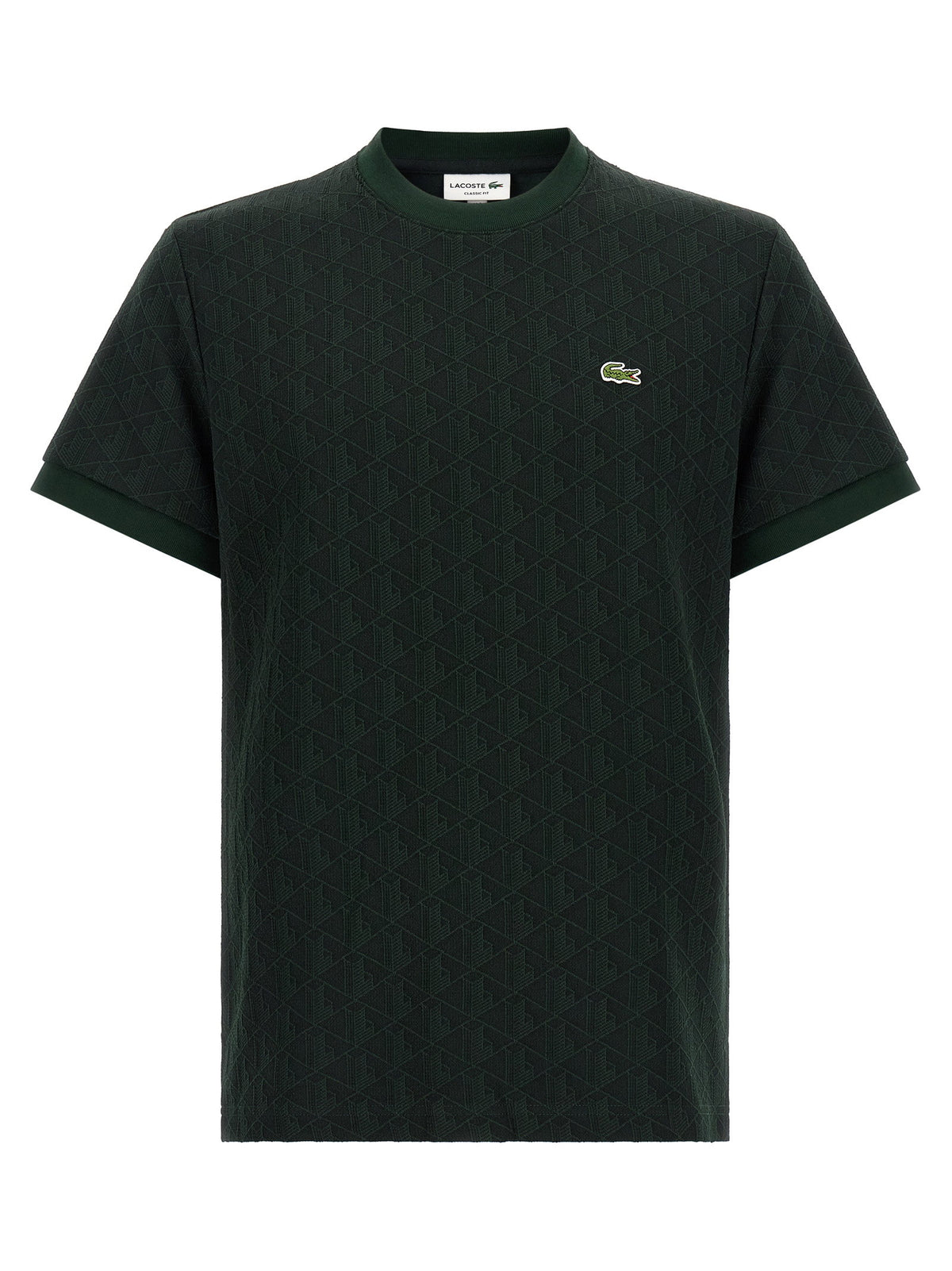 Lacoste T-shirt In Jacquard Monogram-Topwear-[Adult]-[Female]-2022 Online Blue Zone Planet