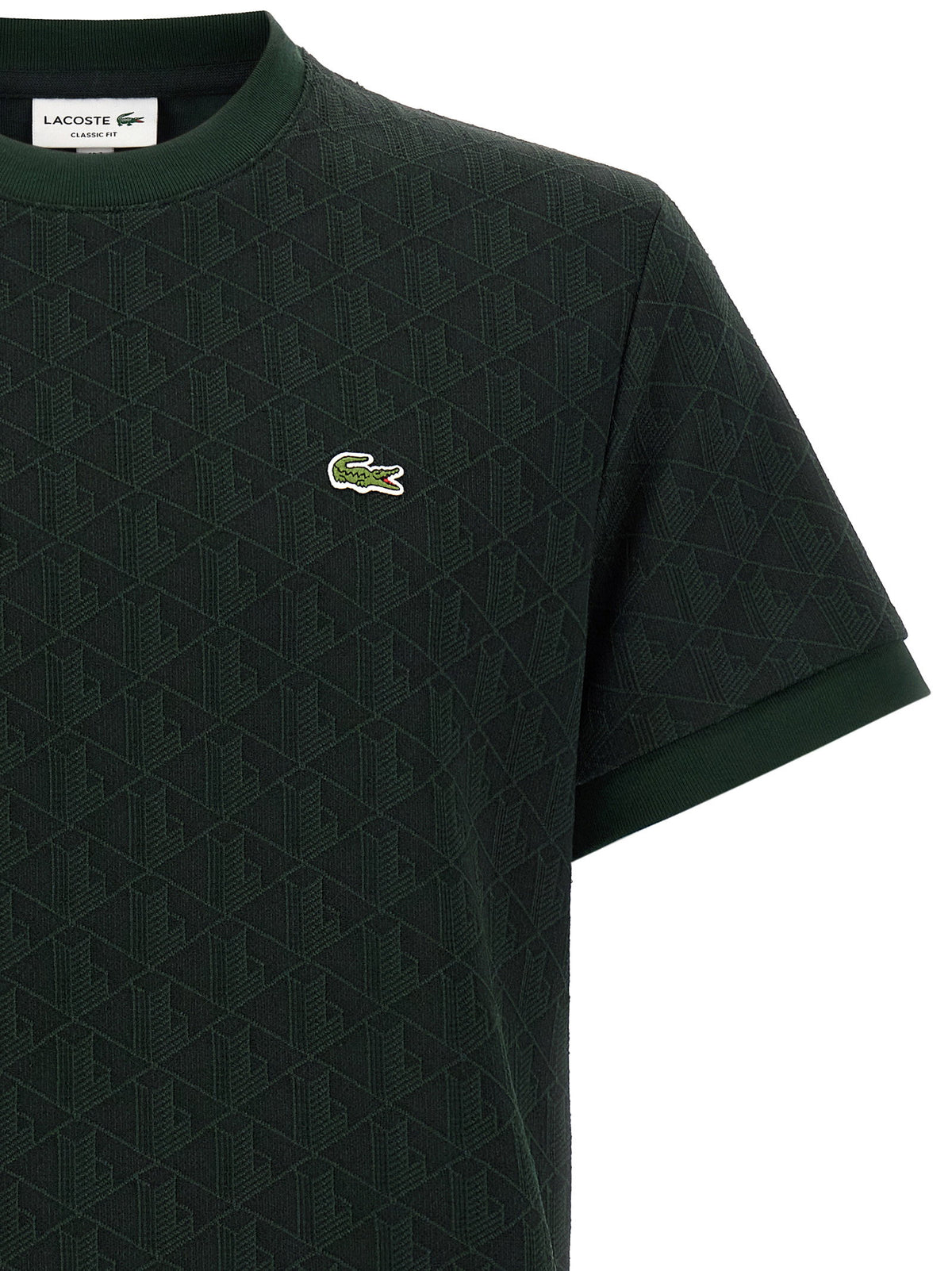 Lacoste T-shirt In Jacquard Monogram-Topwear-[Adult]-[Female]-2022 Online Blue Zone Planet