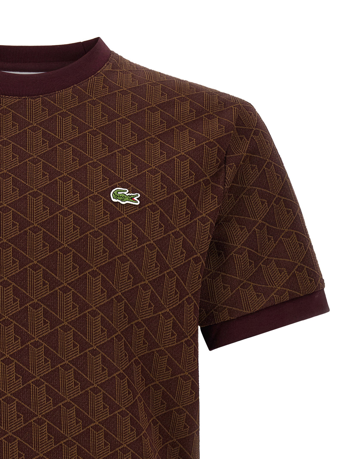 Lacoste Monogramma Jacquard T-shirt-Topwear-[Adult]-[Female]-2022 Online Blue Zone Planet