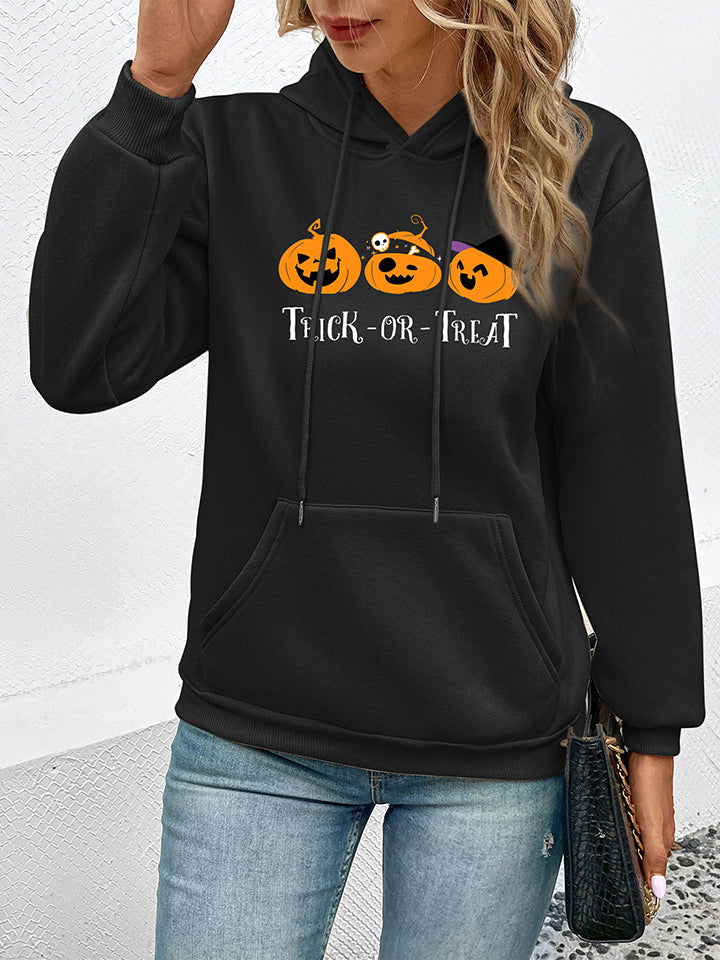 TRICK OR TREAT Long Sleeve Hoodie BLUE ZONE PLANET