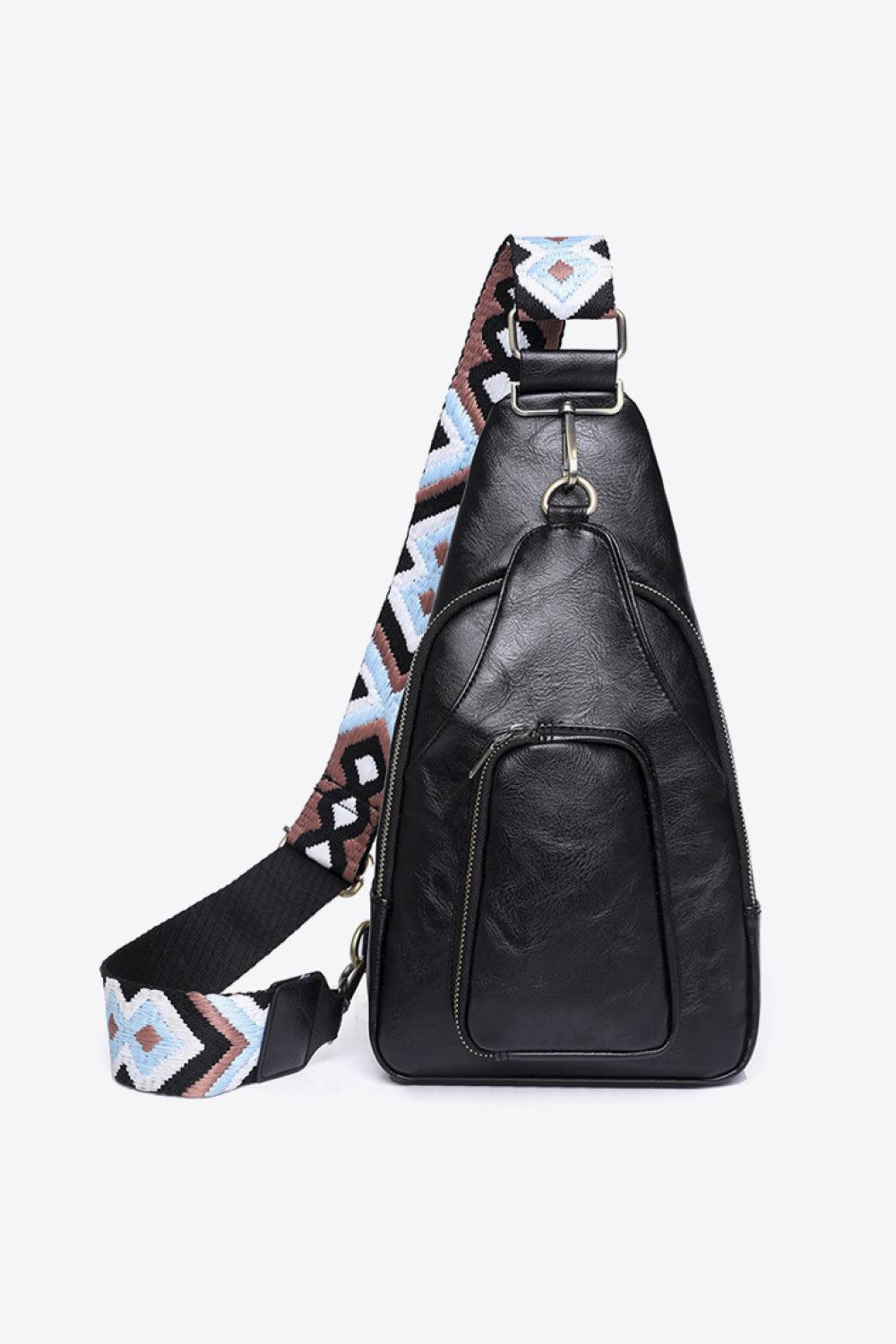 Take A Trip PU Leather Sling Bag BLUE ZONE PLANET