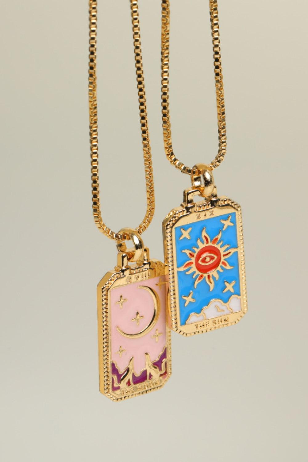Tarot Card Pendant Copper Necklace BLUE ZONE PLANET