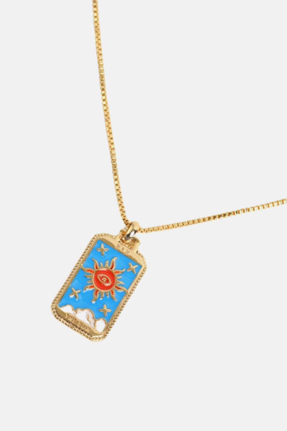 Tarot Card Pendant Copper Necklace BLUE ZONE PLANET