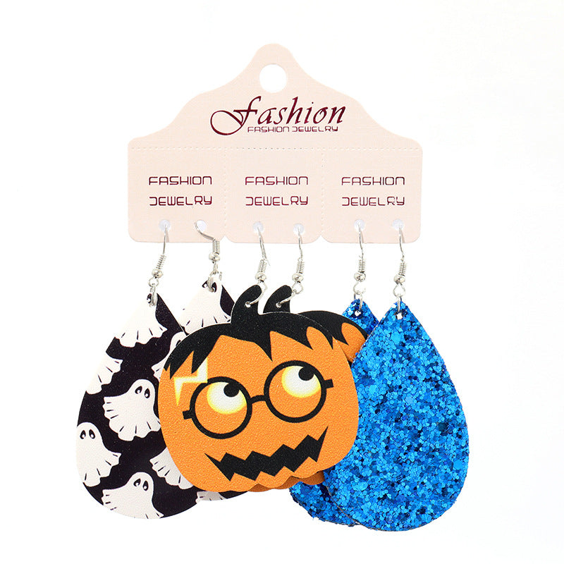 Teardrop Shape Halloween Theme Dangle Earrings BLUE ZONE PLANET