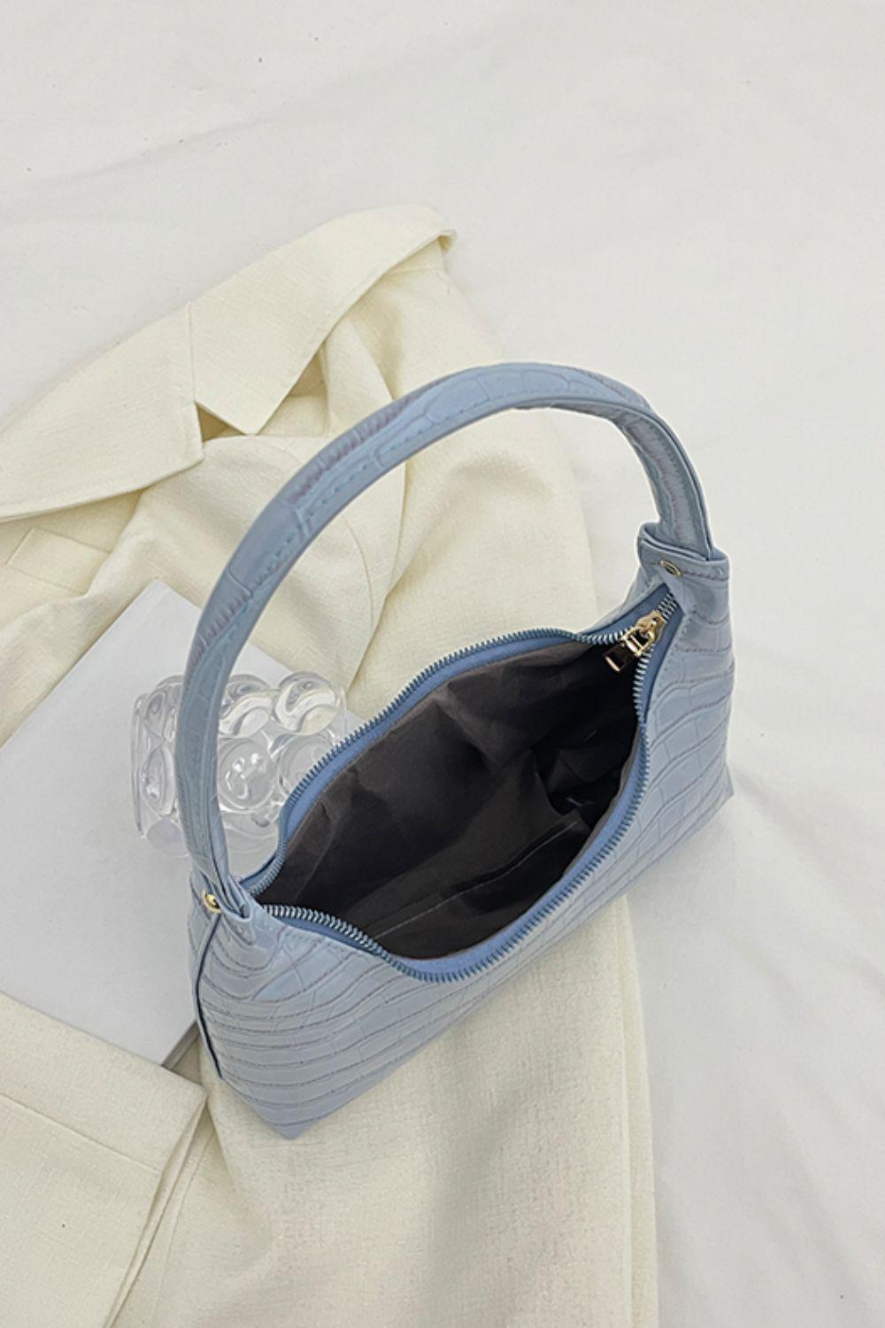 Textured PU Leather Shoulder Bag BLUE ZONE PLANET