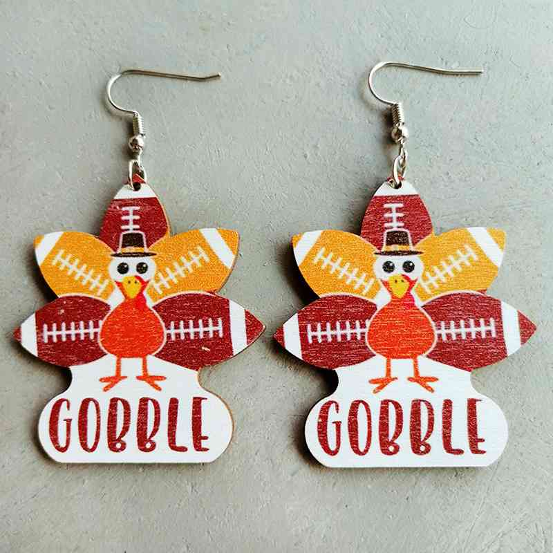 Thanksgiving Turkey Drop Earrings BLUE ZONE PLANET