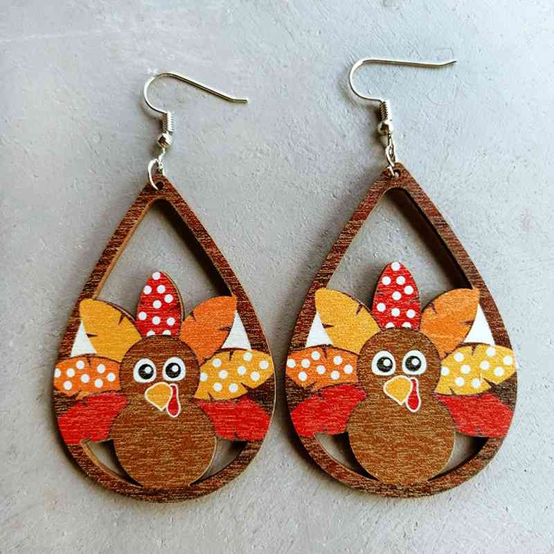 Thanksgiving Turkey Drop Earrings BLUE ZONE PLANET