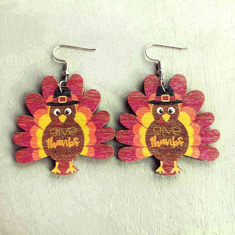 Thanksgiving Turkey Drop Earrings BLUE ZONE PLANET