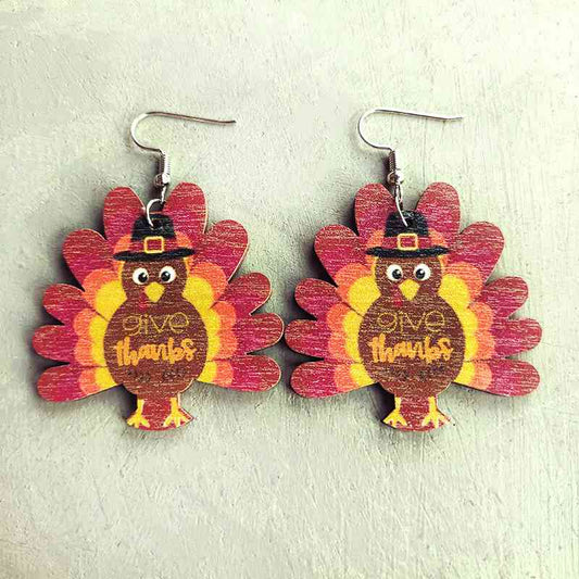 Thanksgiving Turkey Drop Earrings BLUE ZONE PLANET