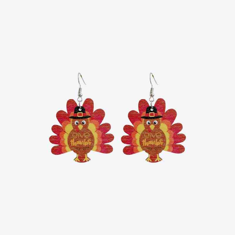 Thanksgiving Turkey Drop Earrings BLUE ZONE PLANET