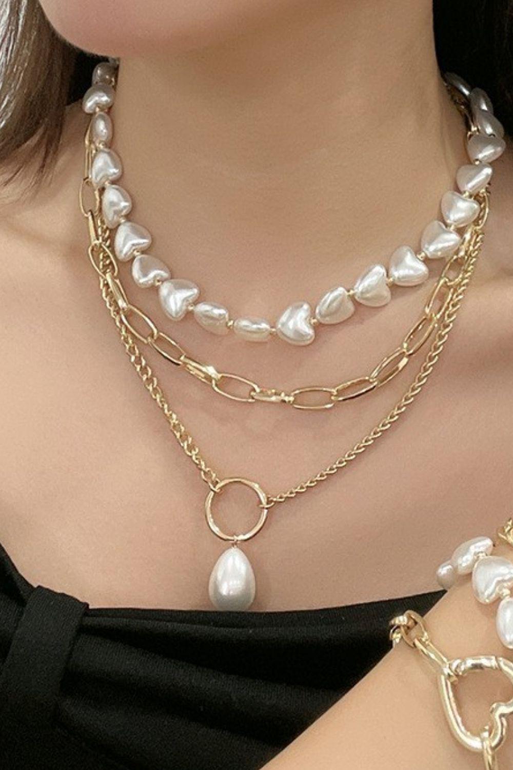 Three-Layered Pearl Necklace BLUE ZONE PLANET