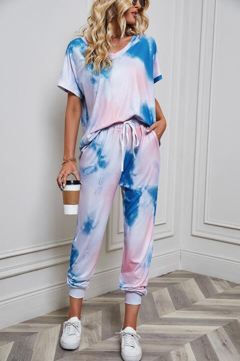 Tie-Dye Top and Pants Set BLUE ZONE PLANET