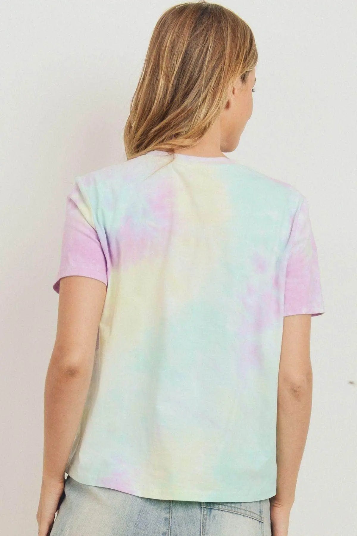Tie Dyed Round Neck Short Sleeve Tee Blue Zone Planet